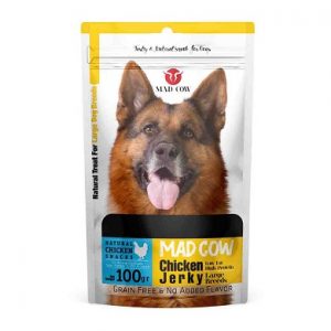 تشویقی نرم سگ نژاد بزرگ با طعم گوشت مرغ خالص برند مد کو MAD COW Chicken Jerky