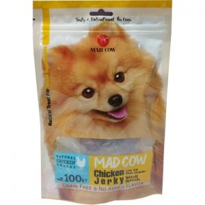 تشویقی نرم سگ نژادکوچک با طعم گوشت مرغ خالص برند مد کو MAD COW Chicken Jerky