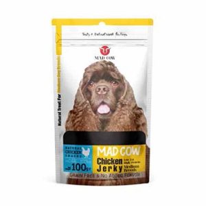 تشويقي نرم سگ نژاد متوسط با طعم گوشت مرغ خالص برند مد کو MAD COW Chicken Jerky