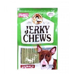 تشویقی میله ای سگ جرکی با طعم اسفناج وزن 70 گرم JERKY CHEWS spinach