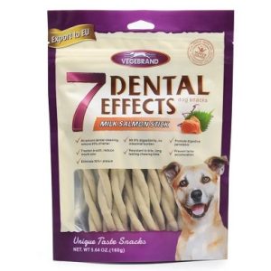 تشویقی سگ دنتال مدل گره ای با طعم شیر و سالمون (Vegebrand 7 Dental EffecT MILK SALAMON STICK)