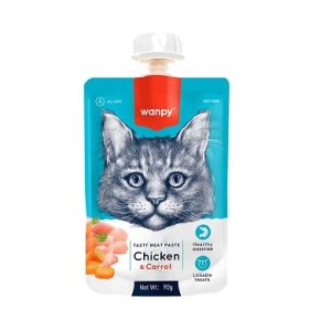 پودینگ گربه با طعم مرغ و هویج Wanpy Chicken with Carrot وزن 90 گرم