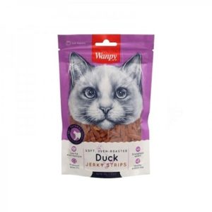تشویقی گربه ونپی با طعم اردک مدل استریپس Wanpy soft duck jerky strips وزن ۸۰ گرم