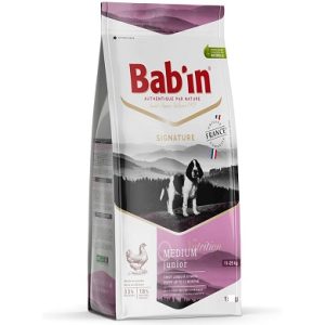 غذای خشک مخصوص توله سگ نژاد متوسط طعم مرغ برن بابین وزن 3 کیلوگرمی babin medium junior