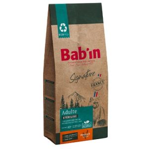 غذای خشک مخصوص گربه عقیم شده با طعم مرغ برند بابین وزن 1.5 کیلوگرمی babin signature chat adult sterlised poulet