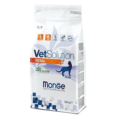 غذاي خشك گربه ادالت وت سولوشن رنال مونژه مدل(Monge Vetsolution Renal) با وزن ۱٫۵ کیلوگرم غذاي خشك گربه ادالت وت سولوشن رنال مونژه مدل(Monge Vetsolution Renal) با وزن 1.5 کیلوگرم