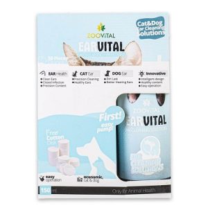 محلول تمیزکننده گوش سگ و گربه زوویتال مدل EARVITALحجم ۱۵۰ میلی لیتر
