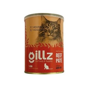 کنسرو پته گربه برند گيلز با طعم گوشت گاو 400 گرم Gillz Beef